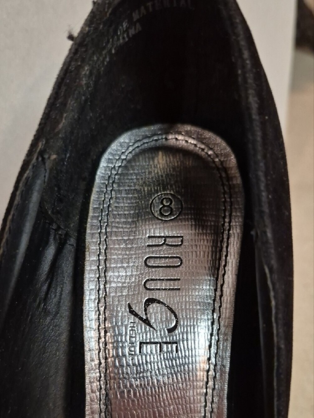 Rouge Helium Black Suede Platform Pumps Size 8 - Picture 2 of 11